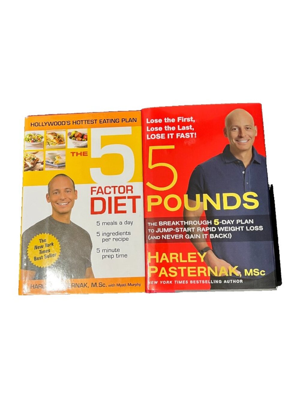 Lot of 2 Harley Pasternak Weightloss Books - 5 Pounds & 5 Factor Diet
